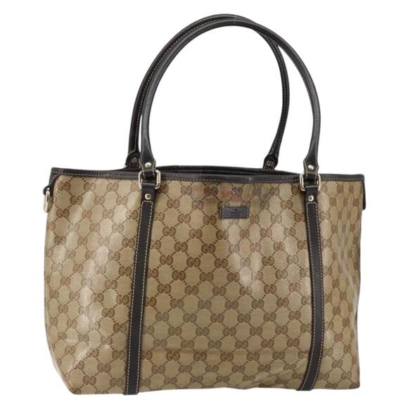 GUCCI GG Crystal Tote Bag Coated Canvas Outlet Beige Gold - Picture 1 of 13